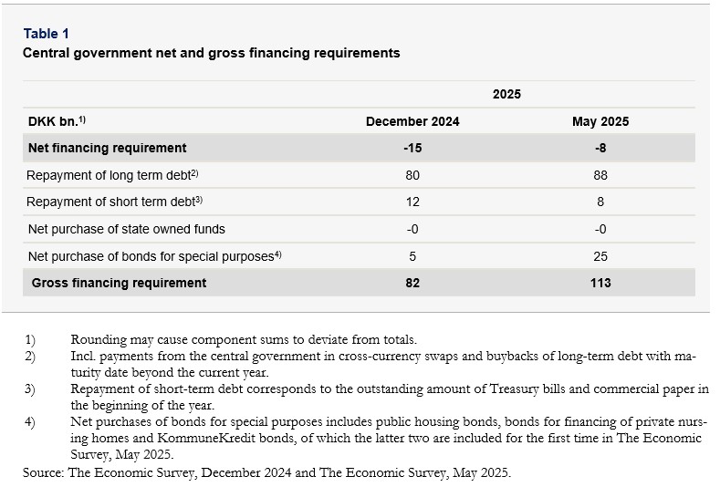 Central government net and gross financing requirements